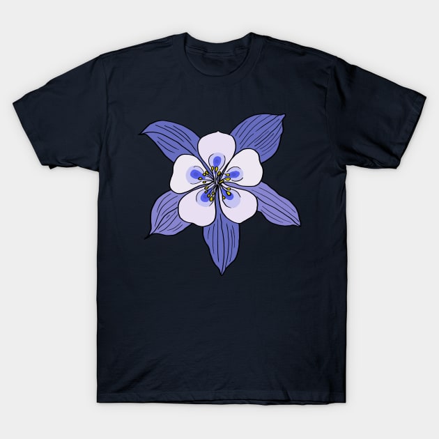 Colorado State Flower : Rocky Mountain Columbine T-Shirt by Hanatist Studio